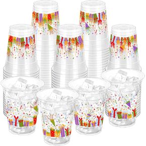 100 Pcs Gender Reveal Party Cups, 12oz Boy or Girl Thick Clear Cup Pink and Blue Gender Reveal Party Cups Supplies for Baby Shower Party Decorations