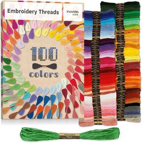 Embroidery Floss Set - 100 Colors, 16 Feet Each: Crafting & Sewing Thread Kit for Friendship Bracelets, Cross Stitch, Weaving, and More – Inovida Embroidery Thread for Beginners and Pros