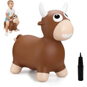Unicorn Bouncy Hopper, Inflatable Bouncy Horse Hopping Toys for Toddlers 1-3, Indoor Outdoor Bounce and Ride On Bouncer Boys Girls, Birthday Gifts for 18 Months 2 3 4 5 6 Year Old with Pump