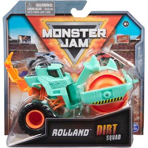 Monster Jam, Official Rolland Dirt Squad Dump Truck Monster Truck with Moving Parts, 1:64 Scale Die-Cast Vehicle Toys for Boys 3+