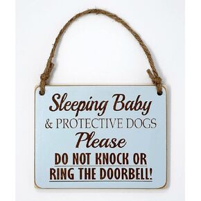 Sleeping Baby & Protective Dogs - gray - Please Do Not Disturb Sign - Baby Sleeping Sign - Baby Shower Gift