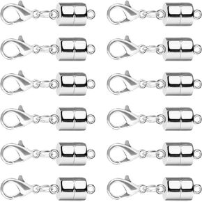 Magnetic Necklace Clasp and Closures with Lobster Clasp, 14K Gold and Silver Bracelet Necklace Extenders for Women Jewelry Magnetic Clasps for Necklaces(12PCS) in Kuwait