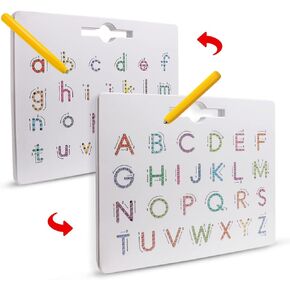 USATDD 2 in 1 Magnetic Number Tracing Board, Magnetic Drawing Board Numbers 1-20 Writing Board Preschool Handwriting Learning Toys Alphabet & Math STEM Educational Toy for Toddlers Kids