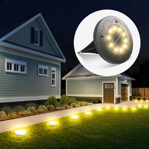 Brightown Solar Lights Outdoor Waterproof, 12 Packs LED In-Ground Lights Outdoor Solar Lights for Yard Patio Garden Lawn Deck Outside Pathway Walkway Sidewalk, White