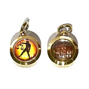 قلادة قلادة كوكبة زودياك - تميمة علامة الشمس - قلادة راشي يانترا - قلادة نحاسية 3/4 بوصة مع زودياك يانترا (علامة شمس الجدي أو ماكار راشي)