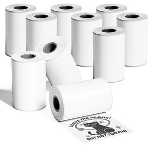 10 Rolls Mini Thermal Printer Sticker Paper 50mm x 3.5m Self-Adhesive for Portable Pocket Printers, Compatible with Cabaro, Suave, Vretti, Paperang, Peripage, Perfect for Notes, Photos & DIY Projects