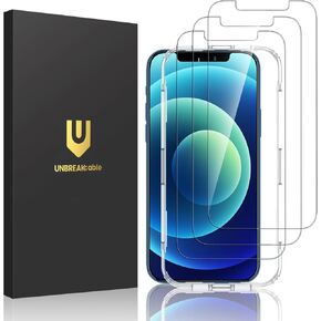 UNBREAKcable 3-Pack Screen Protector for iPhone 12 / iPhone 12 Pro, Double Shatterproof Tempered Glass [Easy Installation] [9H Hardness] [99.99% HD Clear] [Case Friendly] for iPhone 6.1 inch