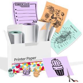 Memoking Sticker Paper - Transparent Thermal Sticker Compatible with Phomemo M02 Paper for M02 M02E M02X Q02 Y02C M02L M02D M04S Mini Printer, 50mmx3.5m/Roll, 3 Rolls, Clear Background Colored Text
