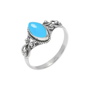 خاتم حجري Blue Chalcedony ، 925 من الفضة الإسترليني خاتم للنساء ، خاتم الوعد المصنوع يدويًا للأحجار الكريمة لعيد ميلاد هدية عيد الميلاد لحجمها 11
