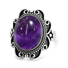 طبيعية بيضاوية اللون الأخضر الخضراء الحجري Boho خاتم ، Retro Antique S925 Sterling Silver Crystal Quartz Gemstone Bohemian Bohemian Ring Jewelry for Women (A05_Dongling Jade ، 8)