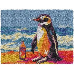 GLAECYY Latch Hook Kits Rug Crochet Yarn Kit Cushion with Starry Night Cat Colour Pre-Printed Canvas Rug Needlework DIY Hook and Latch Kit Christmas Home Decoration20.5''X15''(cat)