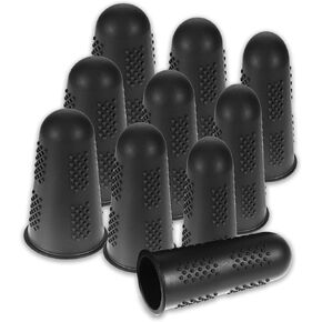 10 Pcs Black Silicone Finger Protectors, 3 Sizes Rubber Fingers Sleeve Tips Guard Thumb Cots Pads Cover for Hot Glue/Sewing/Sorting Paper/Ironing/Cutting Task