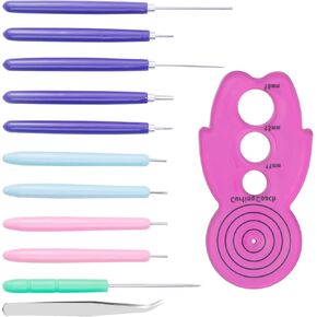 12 PCS Paper Tool Tool Slotted Kit ، مجموعة أدوات المشروع لبطاقات الورق المتعددة الوظائف ، أحجام متنوعة متداول قلم إبرة Quilling for Art Craft Diy Paper Cardming Project