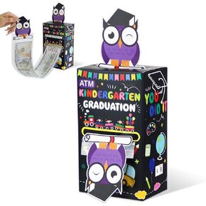 Kindergarten Graduation Money Box for Cash Gift Surprise Grad Money Box with Pull Card and 50 OPP Bags, Congrats Grad Creative DIY Explosion Box Ideas to Give Cash, Grad Party Supplies for Boy Girls
