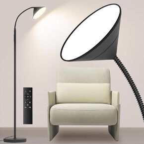 Tall LED Floor Lamp, Super Bright Reading Standing Lamp, Stepless Dimmable & Adjustable Color Temperature 2700K-6500K with Remote & Touch Control Lamps for Living Room Bedroom Office Black
