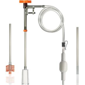 Aquarium Siphon Vacuum Cleaner with 3 Interchangeable Heads, Multi-Angle Scrub Brush, Sand Cleaning Head, and Mesh Head for Efficient Tank Cleaning
