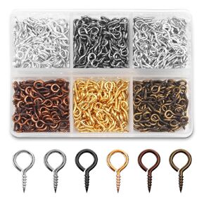 600pcs مسامير العين الصغيرة دبابيس 6 ألوان 4 × 8 ملم دبابيس العين الصغيرة لسنانير لصنع المجوهر