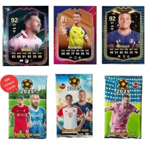 2025 Soccer Playing Trading Cards 36 Mystery Packs Box with 8 Cards Each Pack Total 288 Cards Collectible Cards Random Players Printed on Premium Paper Fun for Family, Siblings, Friends & Soccer Fans