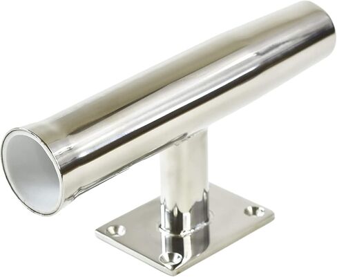 MARINE CITY Stainless Steel Heavy Duty Strong Tournament Style Single Rod Holder Transom Mounted 20 Degree for Marines – Boats – Ships – Yachts (Pack of 1) in Saudi Arabia