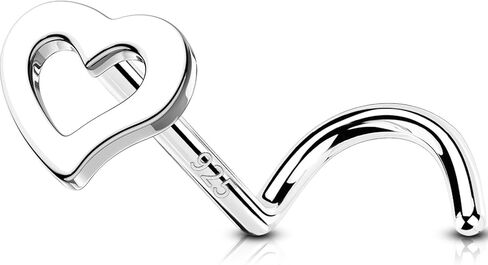 Oufer 925 Sterling Silver Flase Rings Brings for Women ، Heart Studs for Dietril Piercing ، 20G GUSTERING JOWNEDRY-7MM in Kuwait