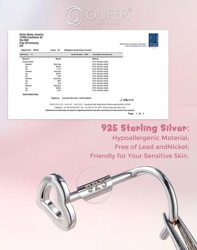Oufer 925 Sterling Silver Flase Rings Brings for Women ، Heart Studs for Dietril Piercing ، 20G GUSTERING JOWNEDRY-7MM in Kuwait