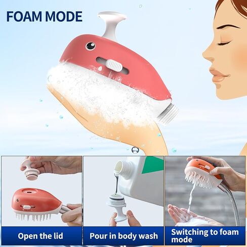 Pet Shower Attachment for Convenient Dog Bath,3-mode Handheld Dog Shower Head Indoor and Outdoor Sprayer and Scrubber Tool with 3-way Diverter,Pet Brush and Adhesive Holder (Blue) in Saudi Arabia