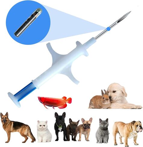 ISO Microchip for Dogs and Cats 1.4X8 MM Scannable with 15 Unique ID Numbers FDX-B 134.2Khz (1) in Kuwait