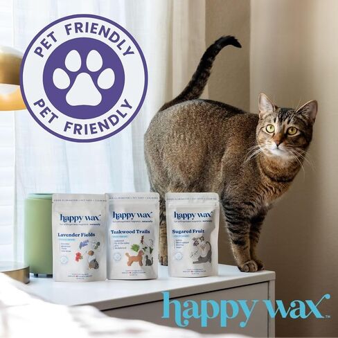 Happy Wax Teakwood Trails Wax Melts for Pet Owners – Odor Eliminating, Calming, Pet-Safe, Non-Toxic, Dye-Free, Perfect for Use with Wax Warmers - 4 oz Pouch in Saudi Arabia