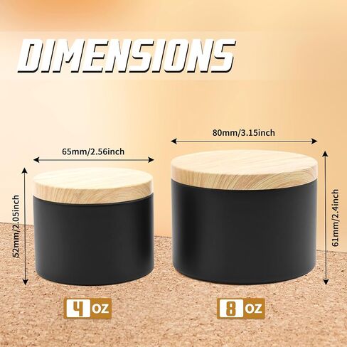 Candle Tins, 24-Pack 8oz + 12oz Candle Jars for Making Candles Bulk Empty Candle Containers, Candle Tins with Lids for Candle Making Jars, Candles Vessels - Black in Saudi Arabia