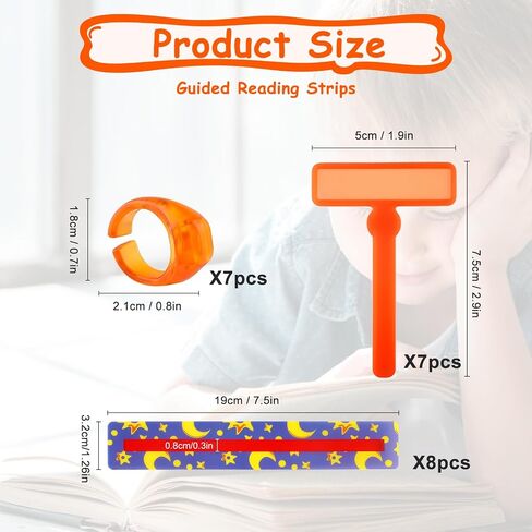 14pcs شرائط القراءة الموجهة ، تركيز الأصابع ، أدوات تمييز ، أطفال ADHD متتبعين مع حلقات الأصابع ، أدوات عسر القراءة للأطفال مرجعية تتبع القراءة أدوات القراءة in Kuwait