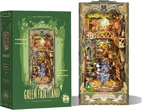 Strucwood Book Nook Kit with LED Light - 3D Wooden Puzzles Book Nook for Book Shelf Decor - DIY Dollhouse Kit - Book Nook Decor with Dust Cover - Magic Book Nook - The Lord The Ring(SQ-05) in Saudi Arabia