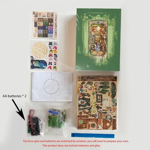 Strucwood Book Nook Kit with LED Light - 3D Wooden Puzzles Book Nook for Book Shelf Decor - DIY Dollhouse Kit - Book Nook Decor with Dust Cover - Magic Book Nook - The Lord The Ring(SQ-05) in Saudi Arabia
