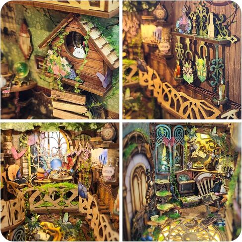 Strucwood Book Nook Kit with LED Light - 3D Wooden Puzzles Book Nook for Book Shelf Decor - DIY Dollhouse Kit - Book Nook Decor with Dust Cover - Magic Book Nook - The Lord The Ring(SQ-05) in Saudi Arabia