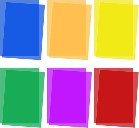 Colored Overlays for Dyslexia, 24 Pcs Dyslexia Reading Sheets Dyslexia Reading Strips Dyslexia Tools A6 Size Colored Transparency Sheets for Kids Dyslexia Irlens ADHD and Visual Stress in Kuwait