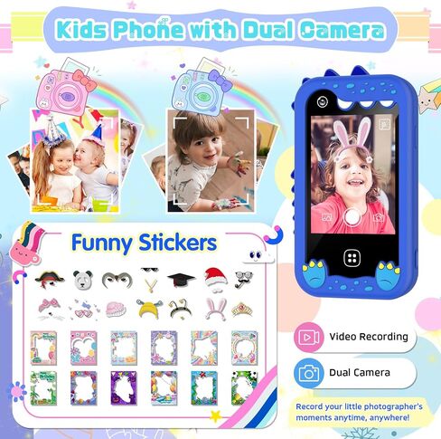 Kids Smart Phone for Girls Boys – Kids Cell Phone Toys Ages 3-10 with Touchscreen, Dual Camera, Music Player, 17 Games Toddler Learning Phone Birthday Gift for 3 4 5 6 7 8 Years Old, 8GB Card, Purple in Saudi Arabia