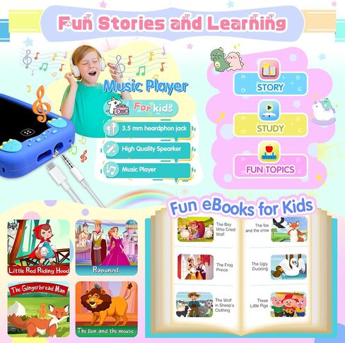 Kids Smart Phone for Girls Boys – Kids Cell Phone Toys Ages 3-10 with Touchscreen, Dual Camera, Music Player, 17 Games Toddler Learning Phone Birthday Gift for 3 4 5 6 7 8 Years Old, 8GB Card, Purple in Saudi Arabia