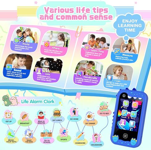 Kids Smart Phone for Girls Boys – Kids Cell Phone Toys Ages 3-10 with Touchscreen, Dual Camera, Music Player, 17 Games Toddler Learning Phone Birthday Gift for 3 4 5 6 7 8 Years Old, 8GB Card, Purple in Saudi Arabia