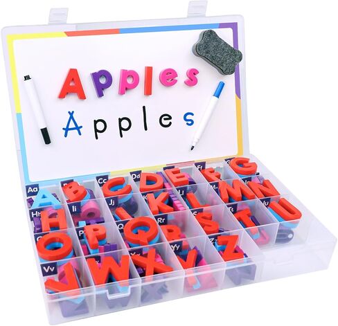 Magnetic Letters and Numbers Toy Set: Strong Magnetic 78 PCS Colorful Alphabet Magnets for Toddlers - Educational ABC 123 Fridge Magnets Construction Toys Incorporating Magnets in Saudi Arabia