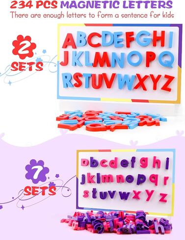 Magnetic Letters and Numbers Toy Set: Strong Magnetic 78 PCS Colorful Alphabet Magnets for Toddlers - Educational ABC 123 Fridge Magnets Construction Toys Incorporating Magnets in Saudi Arabia