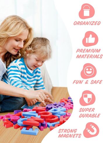 Magnetic Letters and Numbers Toy Set: Strong Magnetic 78 PCS Colorful Alphabet Magnets for Toddlers - Educational ABC 123 Fridge Magnets Construction Toys Incorporating Magnets in Saudi Arabia