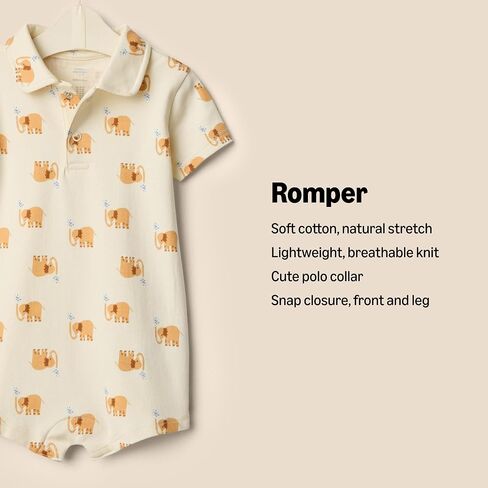 Amazon Essentials x Sofia Grainge Baby Boys' Short Sleeve Romper, Pack of 2 in Saudi Arabia