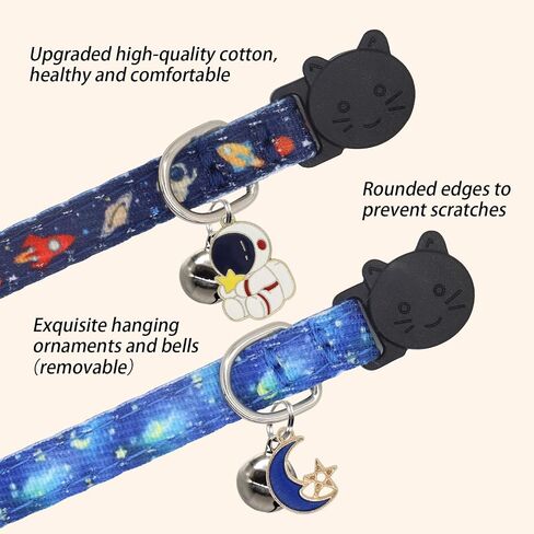 Cotton Cat Collar, 2 Pack Breakaway Cats Collars with Bells, for Girl Boy Kittens, Bee and Ladybug in Saudi Arabia