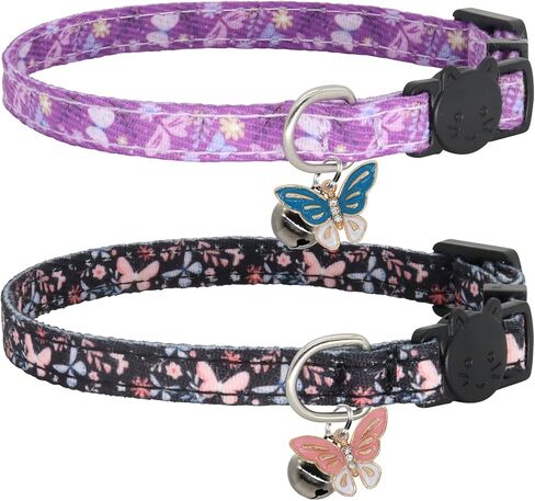 Cotton Cat Collar, 2 Pack Breakaway Cats Collars with Bells, for Girl Boy Kittens, Bee and Ladybug in Saudi Arabia
