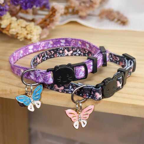 Cotton Cat Collar, 2 Pack Breakaway Cats Collars with Bells, for Girl Boy Kittens, Bee and Ladybug in Saudi Arabia