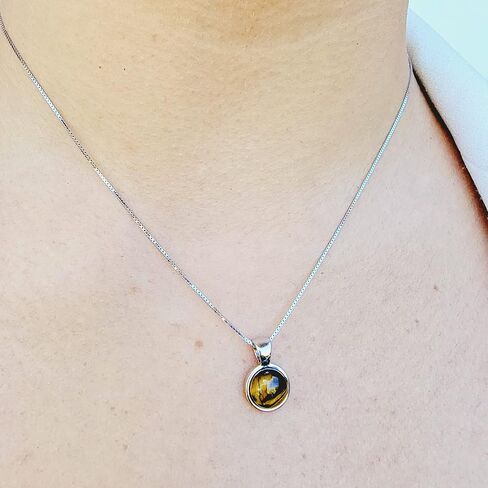 Real 8mm carnelian Bezel Pendant Chain Necklace Birthstone Rose Gold Over 925 Sterling Silver Gift for Her, by Uniquelan Jewelry (carnelian) in Kuwait