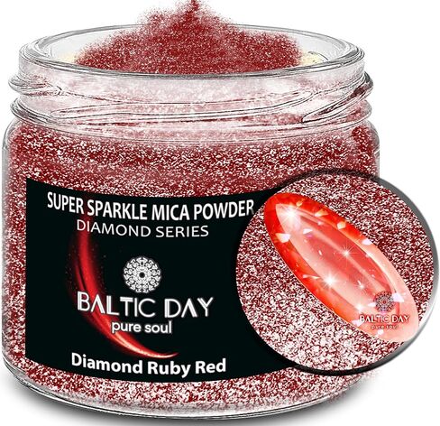 BALTIC DAY Mica Powder for Epoxy Resin – 24 Ultra-Vibrant Colors in Large 10g Jars (240g Total) – High-Pigment Cosmetic-Grade Pearlescent Powder for Soap, Slime, Candle Dye & Crafts in Saudi Arabia
