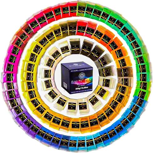 BALTIC DAY Mica Powder for Epoxy Resin – 24 Ultra-Vibrant Colors in Large 10g Jars (240g Total) – High-Pigment Cosmetic-Grade Pearlescent Powder for Soap, Slime, Candle Dye & Crafts in Saudi Arabia