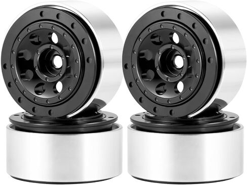 RCHUBAM 1.0 Beadlock Wheels 4Pcs Adjustable Offset Aluminum 1.1" Wheel Rims -3mm & +1mm for 1/18 TRX4M 1/24 SCX24 RC Crawler Car (Red) in Saudi Arabia
