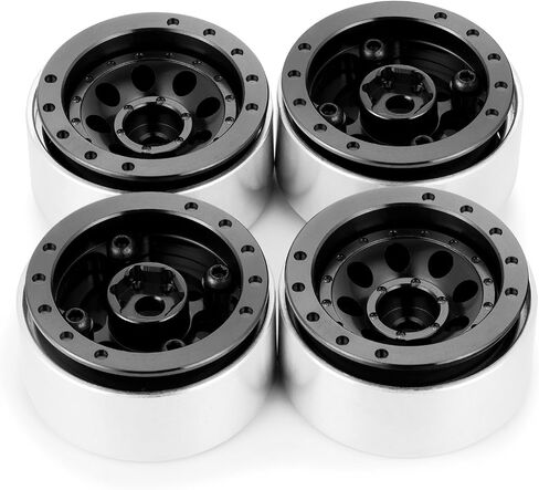 RCHUBAM 1.0 Beadlock Wheels 4Pcs Adjustable Offset Aluminum 1.1" Wheel Rims -3mm & +1mm for 1/18 TRX4M 1/24 SCX24 RC Crawler Car (Red) in Saudi Arabia
