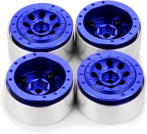 RCHUBAM 1.0 Beadlock Wheels 4Pcs Adjustable Offset Aluminum 1.1" Wheel Rims -3mm & +1mm for 1/18 TRX4M 1/24 SCX24 RC Crawler Car (Red) in Saudi Arabia